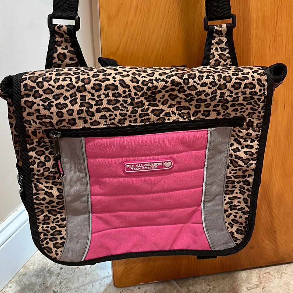 “Children’s place” leopard and pink messenger bag